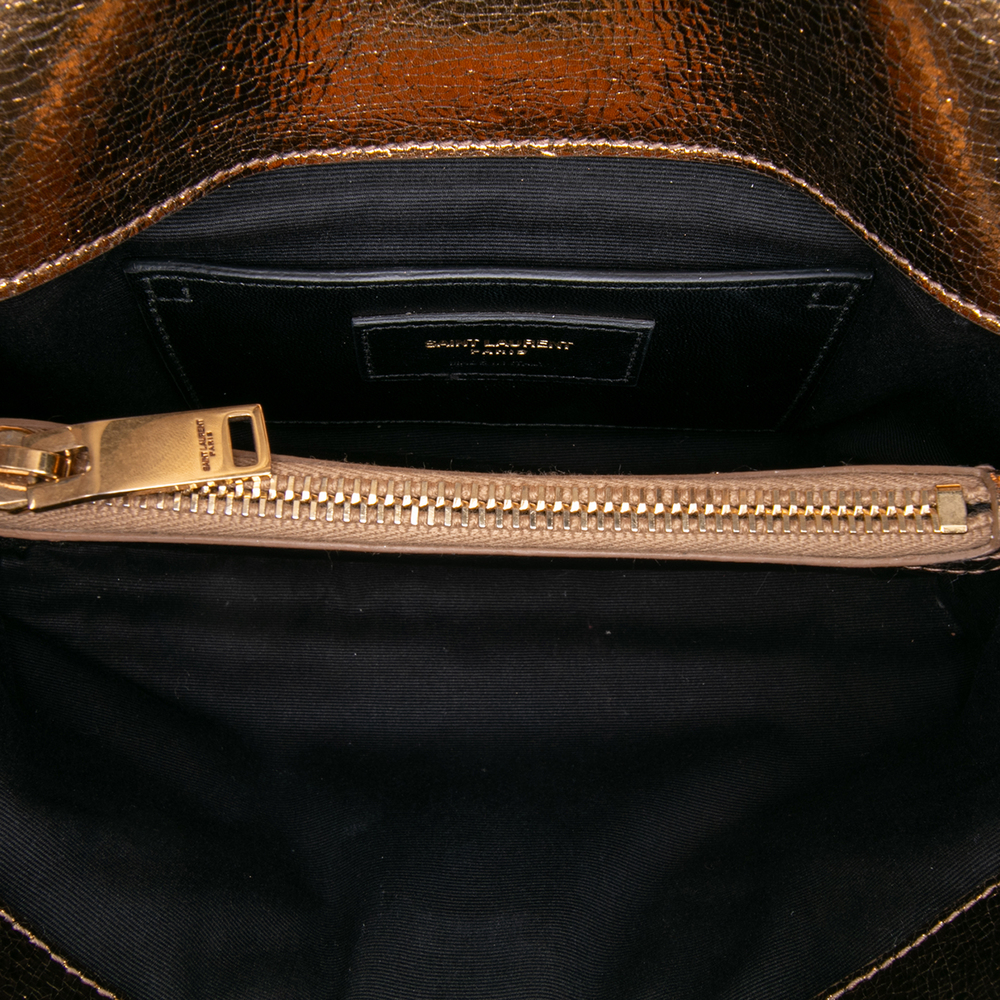 Pre-Loved Saint Laurent Medium Metallic Calfskin Chevron Monogram College Bag - Picture 4 of 12